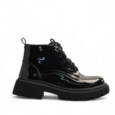 Europeon Union Women Black Vernis Leather Half Boot #3320